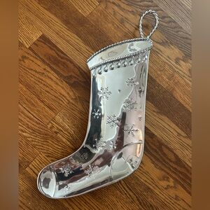 Mariposa Silver Holiday Decor Stocking